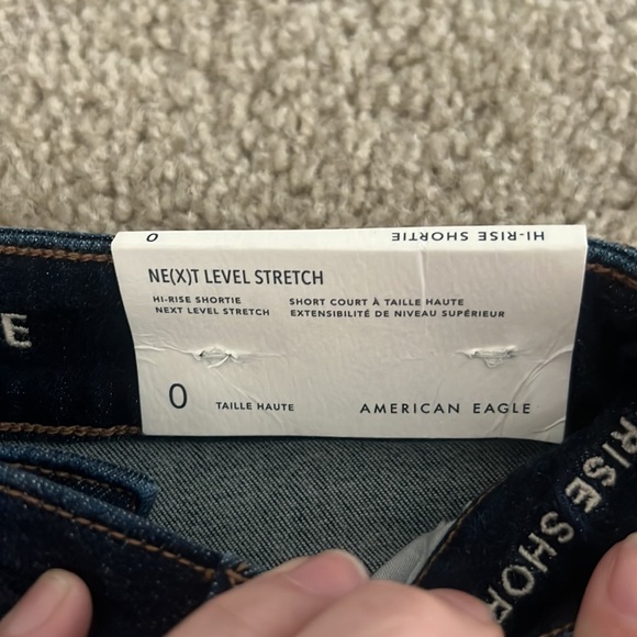 American eagle next level stretch high rise Jean shorts size 0 - Picture 3 of 3